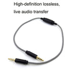 Mobile Phone 3.5mm Sound Card Cable Live Call Version Audio Wire Two-way Inter-recorder Internal Recording Cable, ZS0253 Black