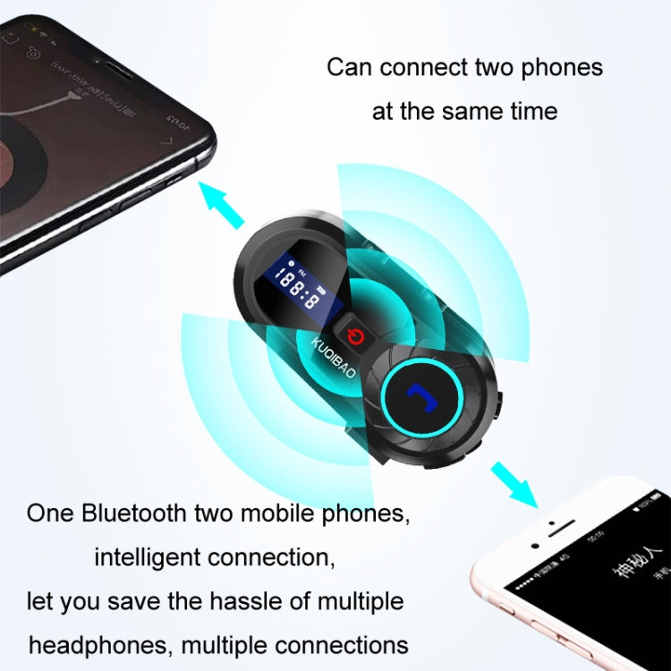 KUQIBAO Motorcycle Helmet Waterproof Bluetooth-compatible Headset With Screen