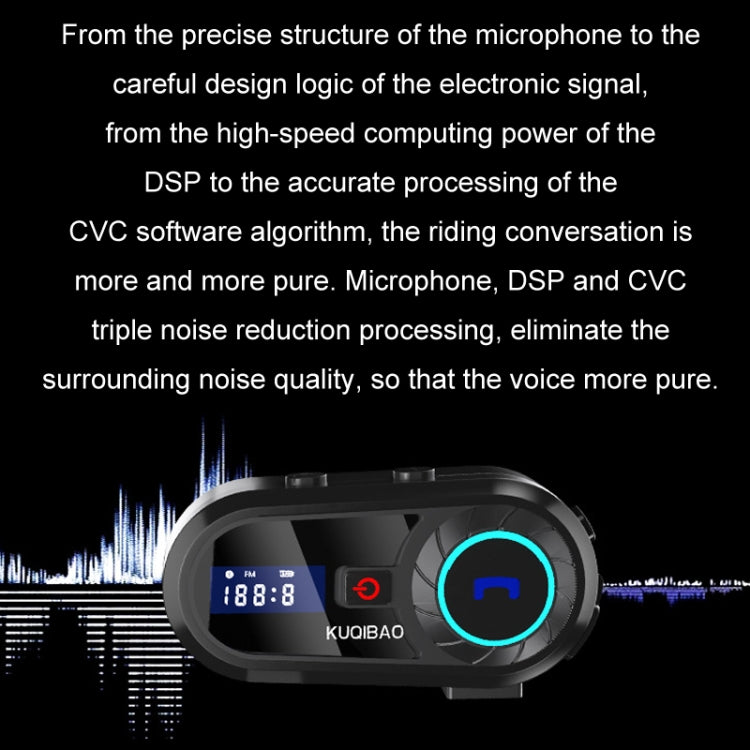 KUQIBAO Motorcycle Helmet Waterproof Bluetooth-compatible Headset With Screen