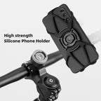 Bike Anti-vibration Silicone Cycling Fixed Mobile Phone Bracket, Strap Style, Handlebar Style, Settlement Style