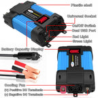SOLIKE TECH Vehicle Inverter Sine Wave Convertor Auto Inverter, 12V-220V 300W, 12V-110V 300W, 12V-220V 500W, 12V-110V 500W