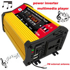 SOLIKE TECH 300W Inverter with Bluetooth MP3/FM Multimedia Player, 12V to 110V, 12V to 220V
