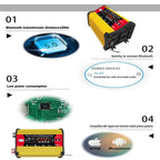 SOLIKE TECH 300W Inverter with Bluetooth MP3/FM Multimedia Player, 12V to 110V, 12V to 220V