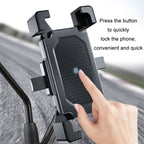 Shockproof Motorcycle Mobile Phone Holder Outdoor Bike Navigation Holder, Rearview Mirror, Handlebars