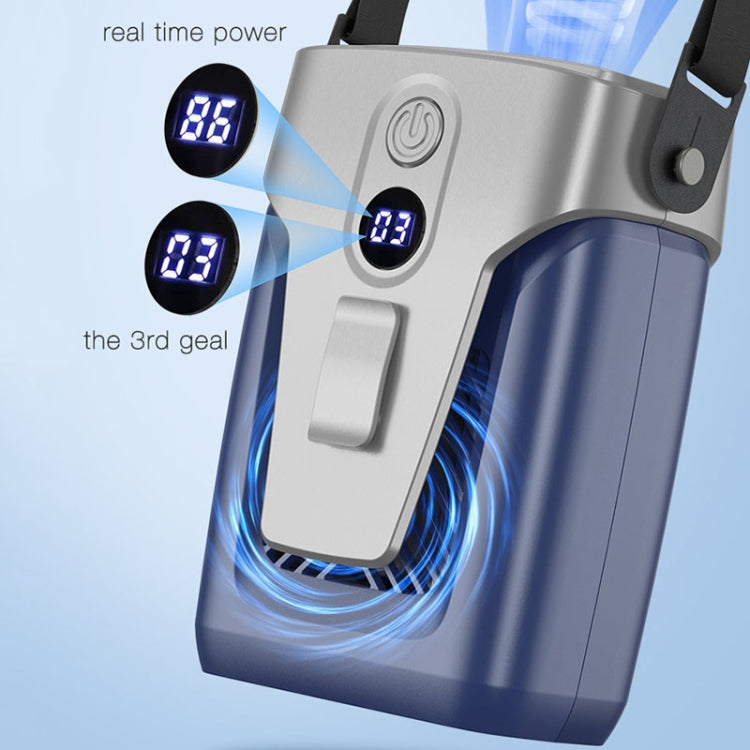 Outdoor Portable Waist High Wind Leafless Hanging Neck Fan With Power Function, MH01 (Deep Space Gray), MH01 (Time Wind Blue)