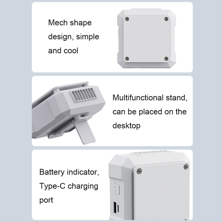 Outdoor Waist-mounted Lighting Fan with Power Function Multifunctional Bracket Hanging Neck Fan, DQ218 (White)