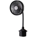 12V/24V High Wind Cooling USB Car Cup Holder Single Head Fan