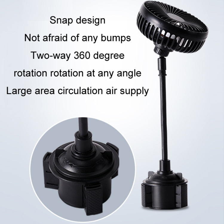 12V/24V High Wind Cooling USB Car Cup Holder Single Head Fan