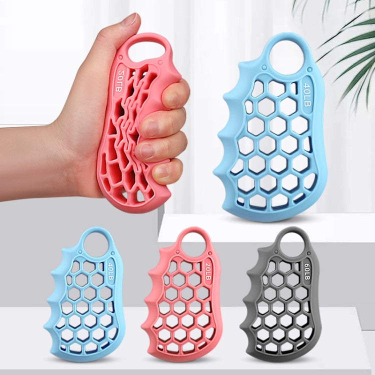 Honeycomb Elastic Finger Exerciser Hand Grip Strengthener Training Grip Ring, 20LB Pink, 40LB Light Blue, 60LB Gray