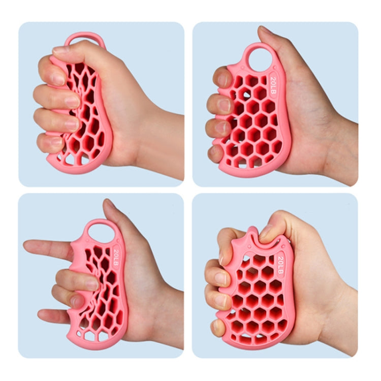 Honeycomb Elastic Finger Exerciser Hand Grip Strengthener Training Grip Ring, 20LB Pink, 40LB Light Blue, 60LB Gray