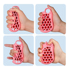 Honeycomb Elastic Finger Exerciser Hand Grip Strengthener Training Grip Ring, 20LB Pink, 40LB Light Blue, 60LB Gray