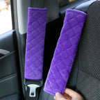 Car Seat Belt Protector Soft Extended Shoulder Pads, Black Ice Silk, Black Plush, Black Square, Purple Square, Rose Red Square, Beige Square, Milky White Plush, Grey