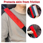 1pair Car Plush Seat Belt Embroidered Shoulder Pad Cover