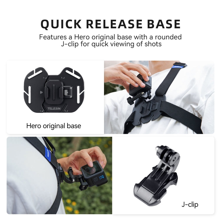 TELESIN  Chest Strap Mount Waistcoat Belt  Mount For Action Camera, GP-UCS-001