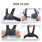 TELESIN  Chest Strap Mount Waistcoat Belt  Mount For Action Camera, GP-UCS-001