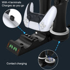 Iplay HBP-301 For PS5 / PS VR MOVE Controller Handle Dual Seat Charger 4 In 1 Charger, HBP-301