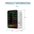 PM2.5/PM10 Air Quality Detector Indoor Air Quality Monitor, 6 in 1 Air Quality Detector Black, 6 in 1 Air Quality Detector White