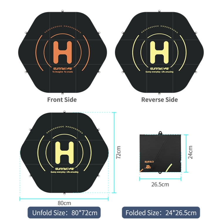 Sunnylife TJP11 80cm Hexagonal Double-sided Folding With Ground Spikes Drone Universal Apron, 80cm