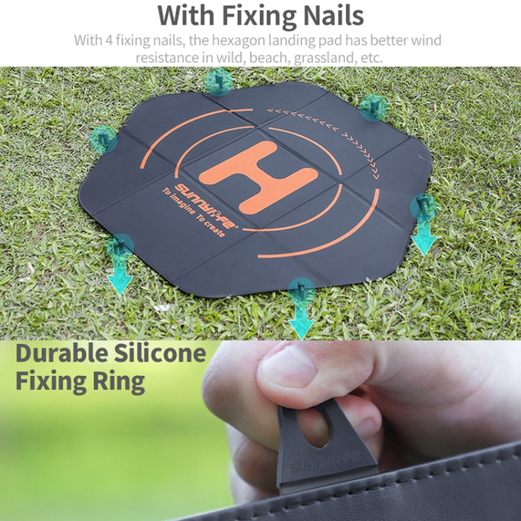 Sunnylife TJP11 80cm Hexagonal Double-sided Folding With Ground Spikes Drone Universal Apron, 80cm