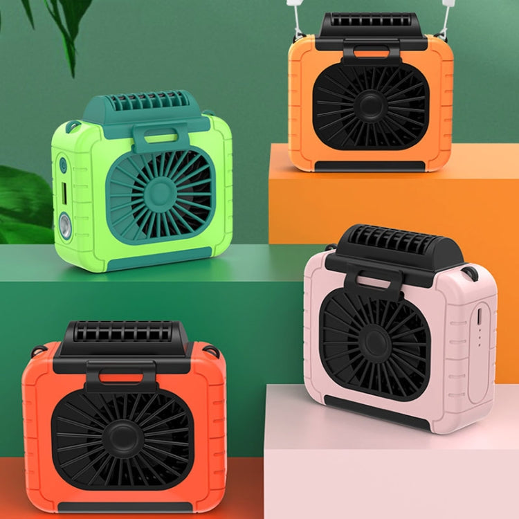 Outdoor Waist-Mounted Lighting Fan Multifunctional Bracket Hanging Neck Fan, F006 (Grass Green), F006 (Orange), F006 (Blue), F006, F006 (Pink), F006 (Yellow)