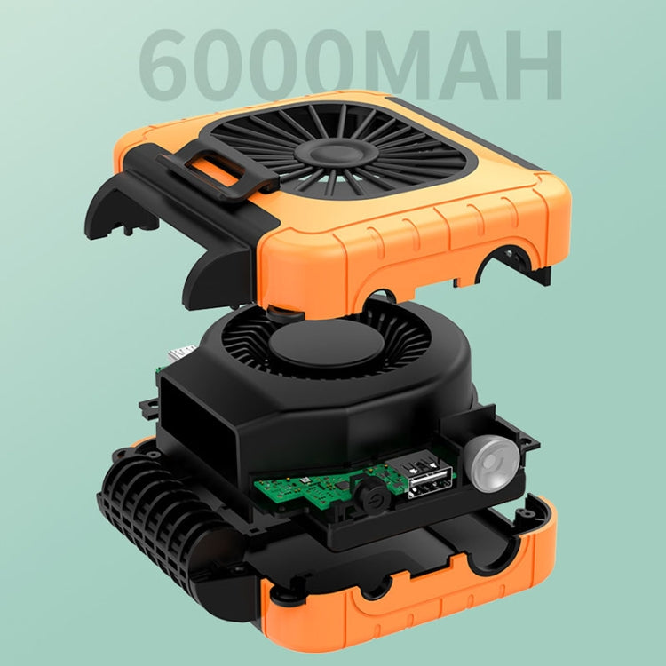 Outdoor Waist-Mounted Lighting Fan Multifunctional Bracket Hanging Neck Fan, F006 (Grass Green), F006 (Orange), F006 (Blue), F006, F006 (Pink), F006 (Yellow)