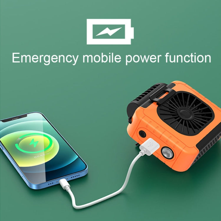Outdoor Waist-Mounted Lighting Fan Multifunctional Bracket Hanging Neck Fan, F006 (Grass Green), F006 (Orange), F006 (Blue), F006, F006 (Pink), F006 (Yellow)