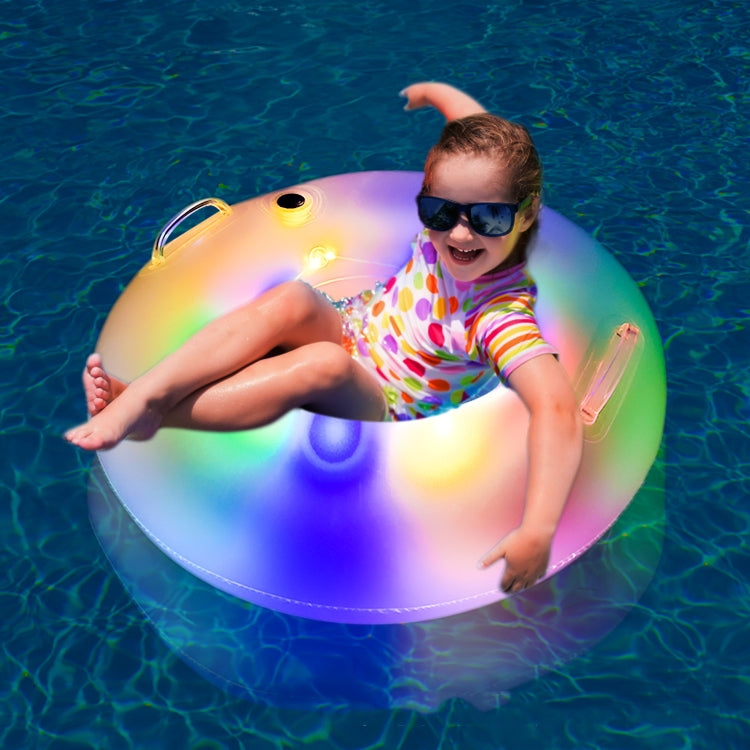 Inflatable Swimming Rings With Colorful Led Lights, Children 56cm, Adult 100cm