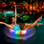 Inflatable Swimming Rings With Colorful Led Lights, Children 56cm, Adult 100cm