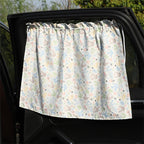Car Heat Insulation Blackout Cartoon Cotton Sunshade, Rabbit, Striped Blue Rabbit, Coffee Wave Point, Small Floral, Pony, Pink, Blue Flower, Cherry, Long Ears Rabbit