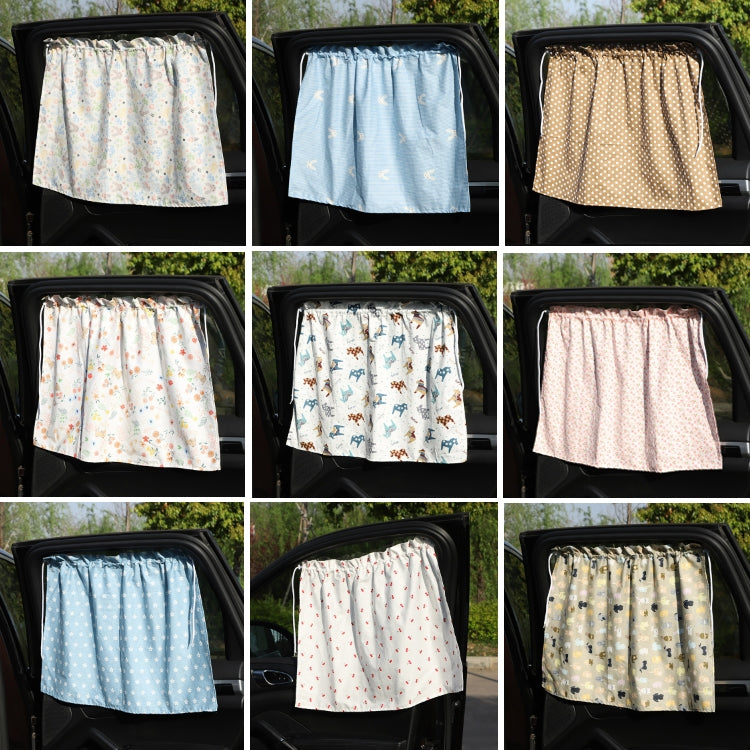 Car Heat Insulation Blackout Cartoon Cotton Sunshade, Rabbit, Striped Blue Rabbit, Coffee Wave Point, Small Floral, Pony, Pink, Blue Flower, Cherry, Long Ears Rabbit
