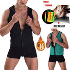 Men Fitness Corset Neoprene Sports Tummy Control Shapewear Zipper Tank Top Workout Wear, S, M, L, XL, XXL, 3XL, 4XL