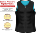 Men Fitness Corset Neoprene Sports Tummy Control Shapewear Zipper Tank Top Workout Wear, S, M, L, XL, XXL, 3XL, 4XL