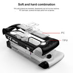 For ASUS Rog Ally Game Console PC+TPU Protective Case Cover With Bracket, PC+TPU  Black+Transparent, PC+TPU White+Transparent