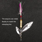 5pcs Rotation Luya Sequins Willow Leaf Feather Bait, Copper Pendant Futaba 7g, Copper Pendant Futaba 10g, Copper Pendant Futaba 15g, Lead Pendant  7g