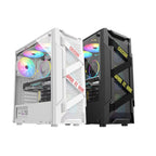 EVESKY Acrylic Side Transparent ATX Computer Case With 6 Fans Position And USB 3.0 Interface, Black, White