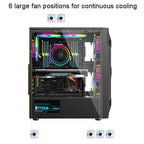 EVESKY Acrylic Side Transparent ATX Computer Case With 6 Fans Position And USB 3.0 Interface, Black, White