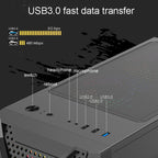 EVESKY Acrylic Side Transparent ATX Computer Case With 6 Fans Position And USB 3.0 Interface, Black, White