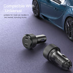 Yesido Y48  60W Car Fast Charger Aluminum Aluminum Double Type-C/USB-C Port Car Charger, Y48