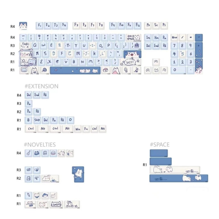 148 Keys MDA Height 5-sided Heat Rise PBT Mechanical Keyboard Keycaps, 148 Keys Blue, 148 Keys Pink, 148 Keys Green