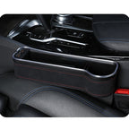Car Central Control Seat Gap Storage Box with Dual USB Ambient Lights, Suede Khaki Co-pilot
