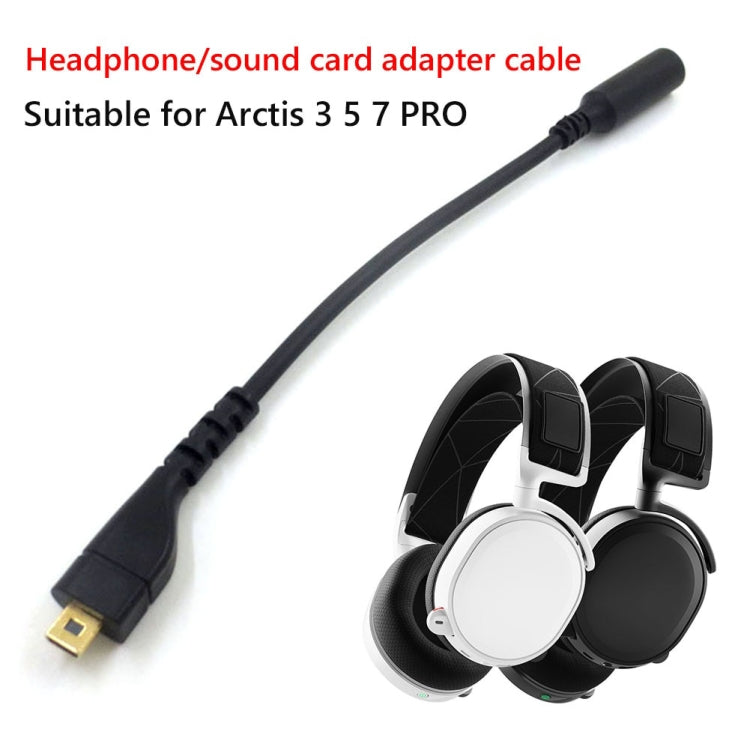 For SteelSeries Arctis 3 5 7 Pro Headphone Sound Card Adapter Cable Audio Cable, ZS0219 A Black, ZS0219 B Black