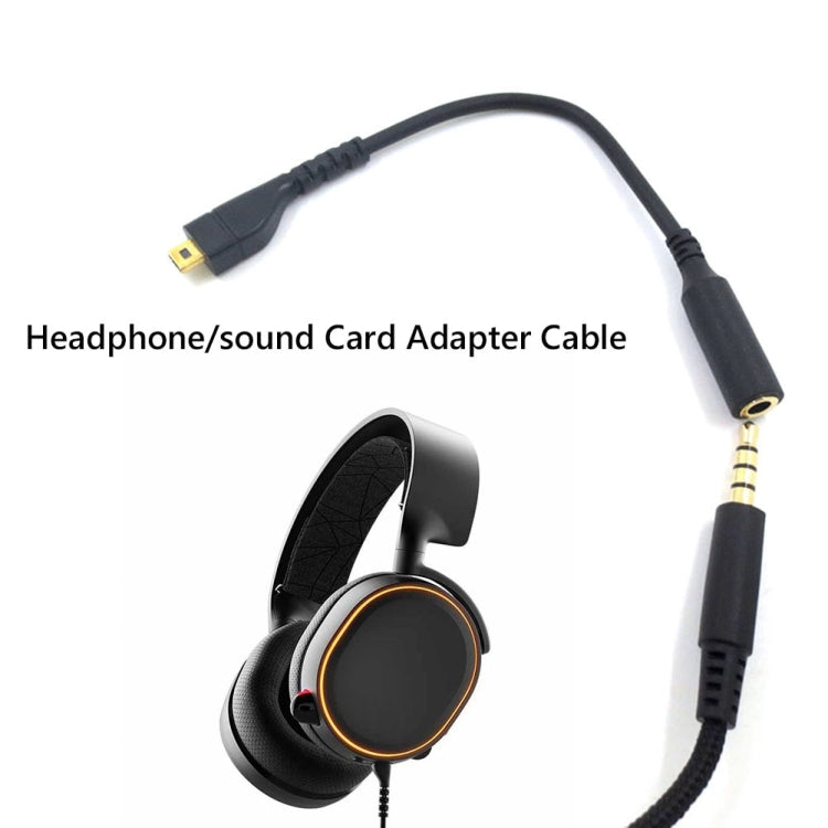 For SteelSeries Arctis 3 5 7 Pro Headphone Sound Card Adapter Cable Audio Cable, ZS0219 A Black, ZS0219 B Black