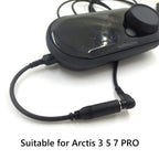For SteelSeries Arctis 3 5 7 Pro Headphone Sound Card Adapter Cable Audio Cable, ZS0219 A Black, ZS0219 B Black