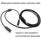 3.5mm Voice Party Live Recording Audio Cable Mobile Game Projection Computer Chat Link Cable, ZS0203 Black, ZS0203 Red Black
