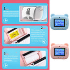 Children Instant Print Camera 1080P 2.4-Inch IPS Screen Dual Lens Photography Camera