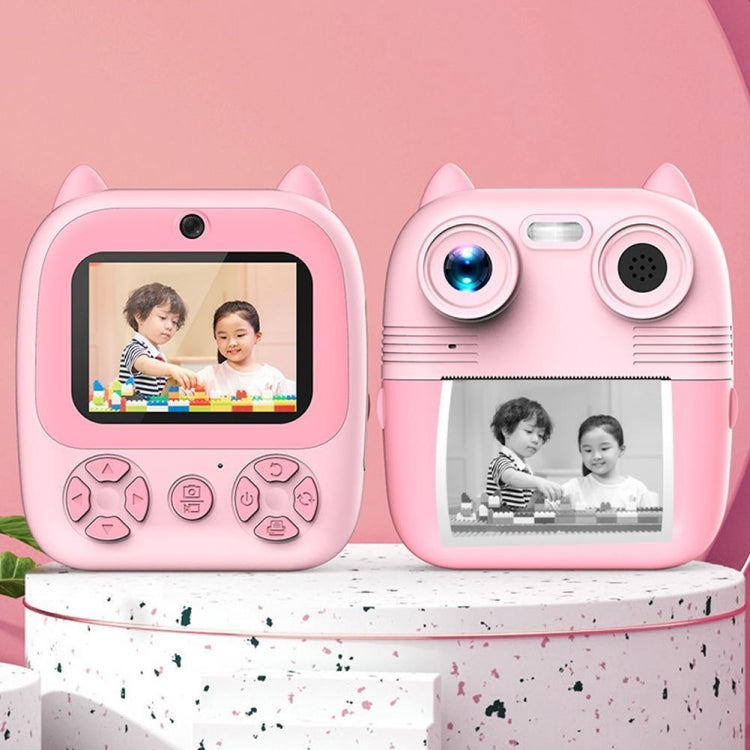 1080P Instant Print Camera 2.8-inch IPS Screen Front and Rear Dual Lens Kids Camera, Pink, Blue, Pink+32G Card, Blue+32G Card