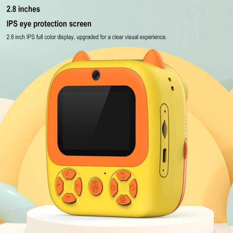 1080P Instant Print Camera 2.8-inch IPS Screen Front and Rear Dual Lens Kids Camera, Pink, Blue, Pink+32G Card, Blue+32G Card