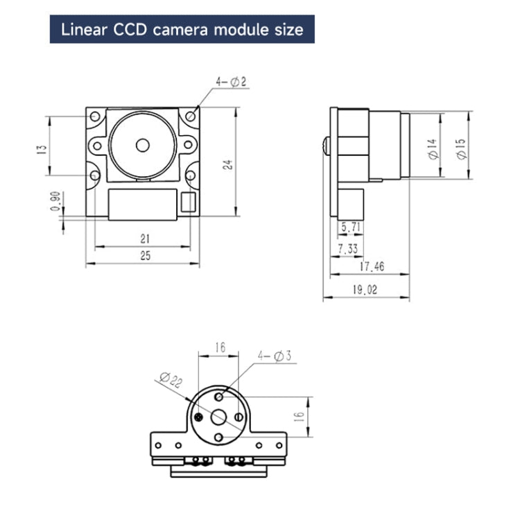 Yahboom Single Column CCD Camera Module Linear Array Sensor, TSL1401, TSL1401+Bracket