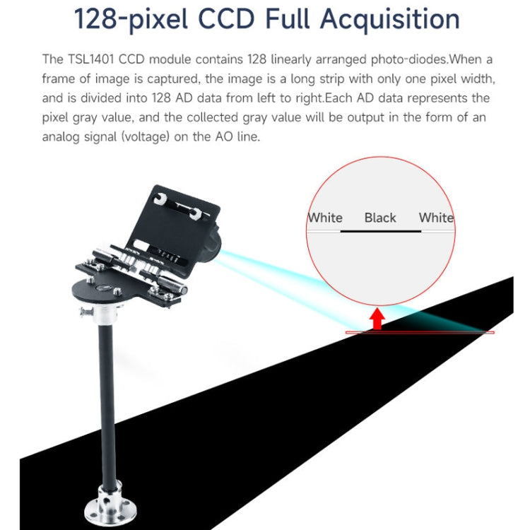 Yahboom Single Column CCD Camera Module Linear Array Sensor, TSL1401, TSL1401+Bracket