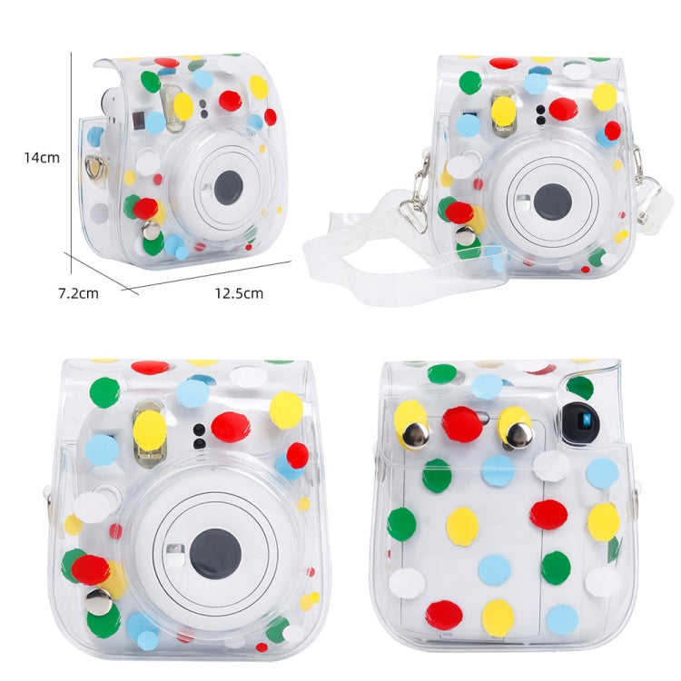 For Fujifilm Instax Mini 12 / 11 Transparent Digital Camera Case, Color Wave Dot
